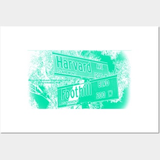 Harvard Avenue & Foothill Boulevard, Claremont, California by Mistah Wilson Posters and Art